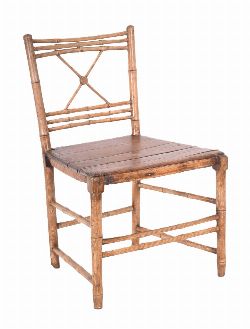 19TH-CENTURY BAMBOO AND PINE PRIMITIVE CHAIR