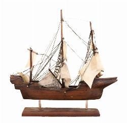 MODEL OF AN EARLY SAILING SHIP