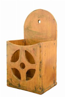 19TH-CENTURY PINE WALL-HANGING CANDLE BOX