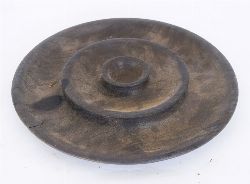 CIRCULAR TWO-TIER WOODEN POTATO PLATE WITH CENTRAL SALT