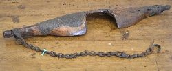 EARLY WOODEN SHOULDER YOKE WITH IRON MOUNTS