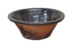 BLACK-GLAZED TERRACOTTA DAIRY BOWL