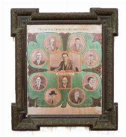 PRESIDENT EAMON DE VALERA AND CABINET POSTER IN ORIGINAL FRAME