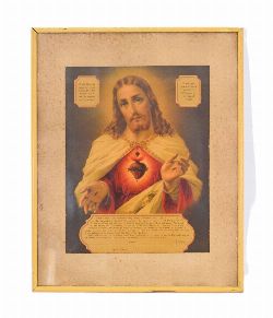 FRAMED IMAGE OF THE SACRED HEART OF JESUS