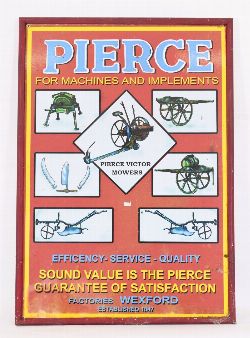 PIERCE AGRICULTURAL MACHINES AND IMPLEMENTS ENAMEL ADVERTISING SIGN