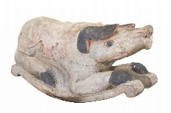 CARVED WOOD MODEL OF A CHILD'S ROCKER