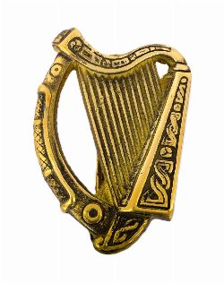 BRASS IRISH HARP DOOR KNOCKER