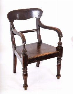 EARLY 19TH-CENTURY ASH KITCHEN ARMCHAIR, WILLIAM IV PERIOD