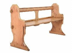PINE GOTHIC STYLE HALL BENCH
