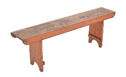 19TH-CENTURY PINE KITCHEN BENCH IN ORIGINAL PAINT