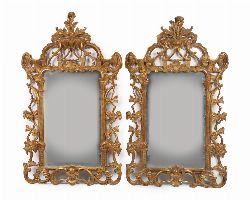 PAIR OF CARVED GILTWOOD ROCOCO PIER MIRRORS