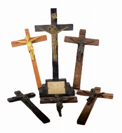 COLLECTION OF SIX CRUCIFIXES