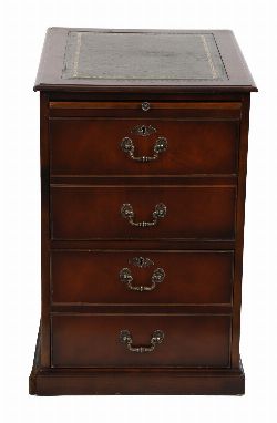 MAHOGANY TWO-DRAWER FILING CABINET