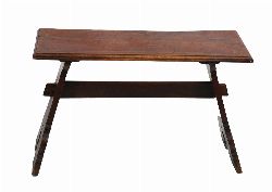 19TH-CENTURY WALNUT PROVINCIAL STOOL OR LOW TABLE
