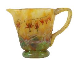 DAUM NANCY GLASS JUG, FRANCE LATE 19TH / EARLY 20TH CENTURY