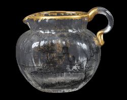 DAUM NANCY PARCEL-GILT GLASS JUG, FRANCE, LATE 19TH / EARLY 20TH CENTURY