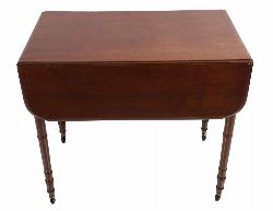REGENCY MAHOGANY AND EBONY STRING-INLAID PEMBROKE TABLE