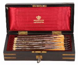 HARDWOOD CASED SET OF STRAIGHT RAZORS BY MAPPIN & WEBB
