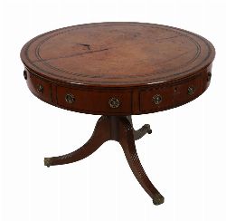REGENCY MAHOGANY DRUM TABLE