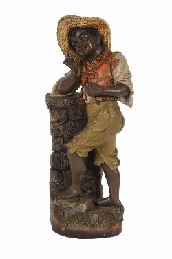 19TH-CENTURY TERRACOTTA AND POLYCHROME FIGURE OF A BOY