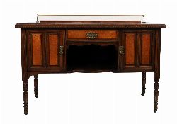 AN EDWARDIAN WALNUT WASHSTAND