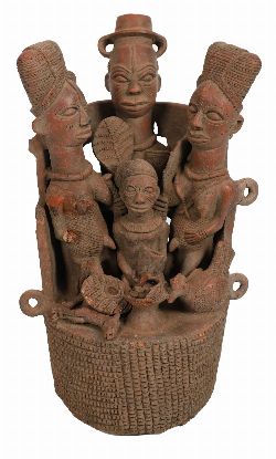NIGERIAN TERRACOTTA FIGURAL GROUP