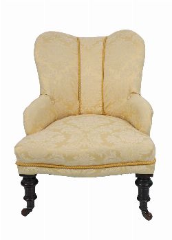 VICTORIAN UPHOLSTERED TUB ARMCHAIR
