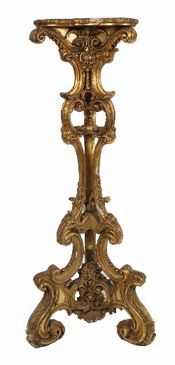  19TH-CENTURY CARVED GILTWOOD TORCHÃˆRE