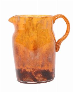 DAUM NANCY AMBER GLASS JUG