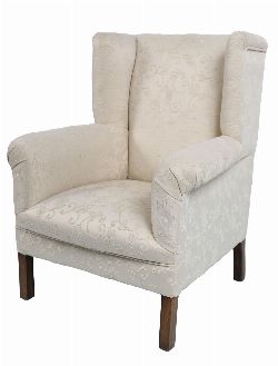 EDWARDIAN UPHOLSTERED WINGBACK ARMCHAIR