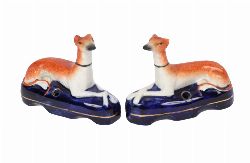 PAIR OF 19TH CENTURY STAFFORDSHIRE WHIPPETS