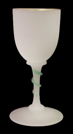 VICTORIAN MEDICAL PRESENTATION FROSTED WINE GLASS