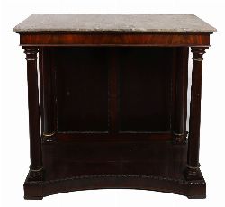 REGENCY MAHOGANY AND BRASS-MOUNTED CONSOLE TABLE