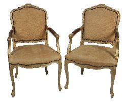 PAIR OF FRENCH CARVED GILTWOOD SIDE CHAIRS