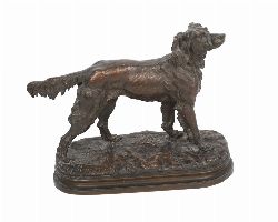 MOIGNIEZ, BRONZE SCULPTURE OF A SETTER

