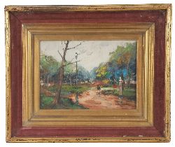 G FINALE, IMPRESSIONIST PARK LANDSCAPE, SIGNED