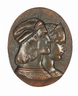 BRONZE COMMEMORATIVE MEDALLION â€“ RAFFAELLO E FORNARINA