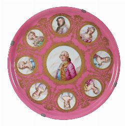 19TH-CENTURY PINK SÃˆVRES PORCELAIN PORTRAIT PLAQUE