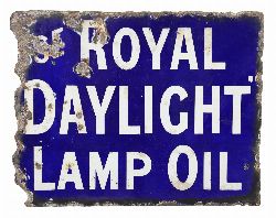 ROYAL DAYLIGHT LAMP OIL DOUBLE-SIDED ENAMEL ADVERTISEMENT SIGN