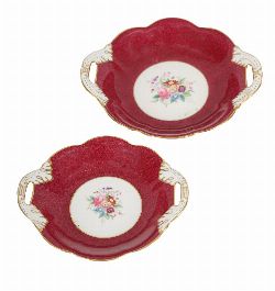 TWO COALPORT CABINET PLATES