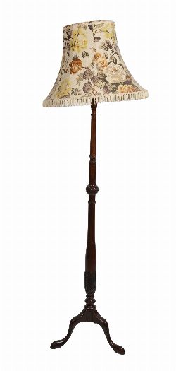 EDWARDIAN MAHOGANY STANDARD LAMP
