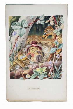 â€œBED AND BREAKFASTâ€, WATERCOLOUR OF A HEDGEHOG