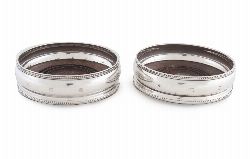 PAIR OF SHEFFIELD SILVER WINE COASTERS