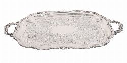 LARGE SHEFFIELD SILVER-PLATED SERVING TRAY