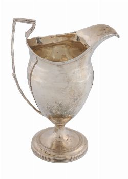 GEORGE III SILVER HELMET CREAM JUG