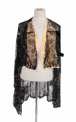 DIAPHANOUS EVENING JACKET AND OVER GOWN, EARLY 20TH CENTURY