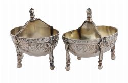 PAIR OF FRENCH SILVER SALTS, NAPOLEON III PERIOD
