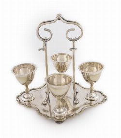 SILVER-PLATED EPERGNE OF FOUR CUPS