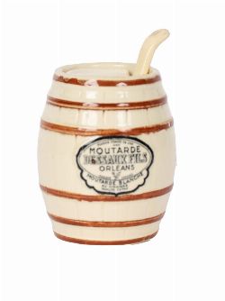 FRENCH POTTERY MUSTARD POT