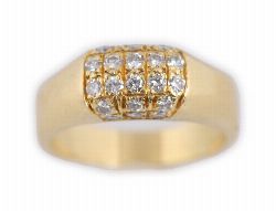 18CT YELLOW GOLD DIAMOND SET RING